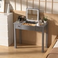 thumbnail image 1 of Organizedlife Facilehome Modern Makeup Dressing Table Set with LED Lights and Mirror, Gray, 1 of 12