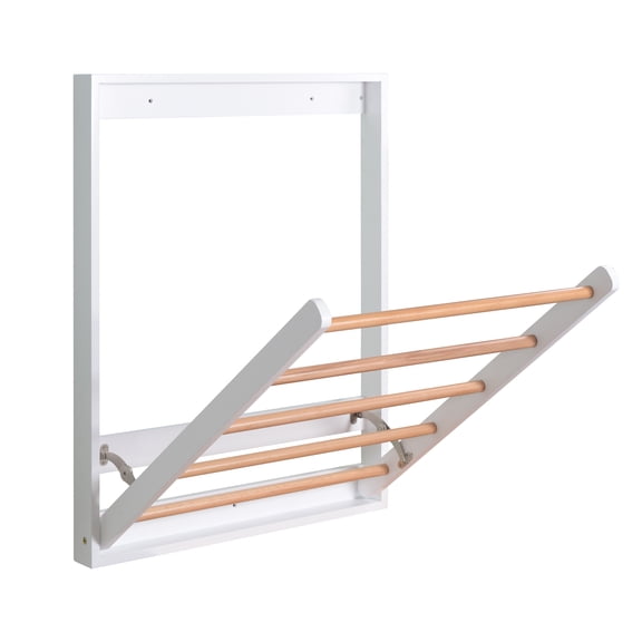 Organizedlife Wood Wall-Mounted Drying Rack- Space-Saving & Sturdy Laundry Solution