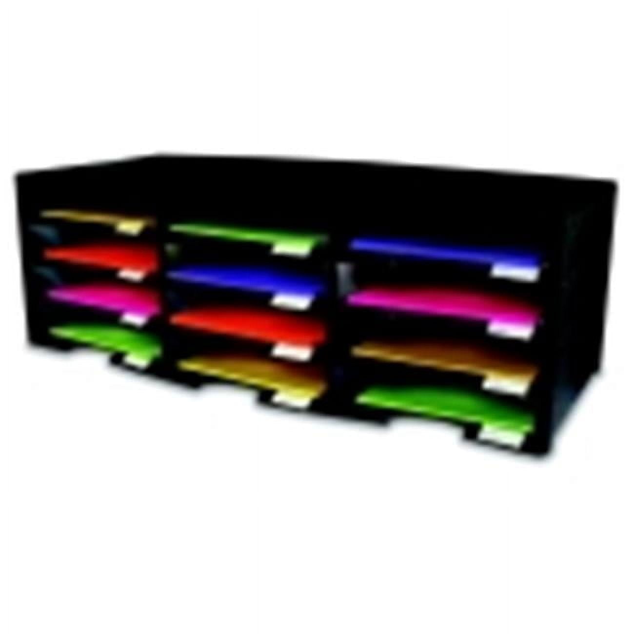 Black Recycled Plastic 12-Compartment Literature Organizer