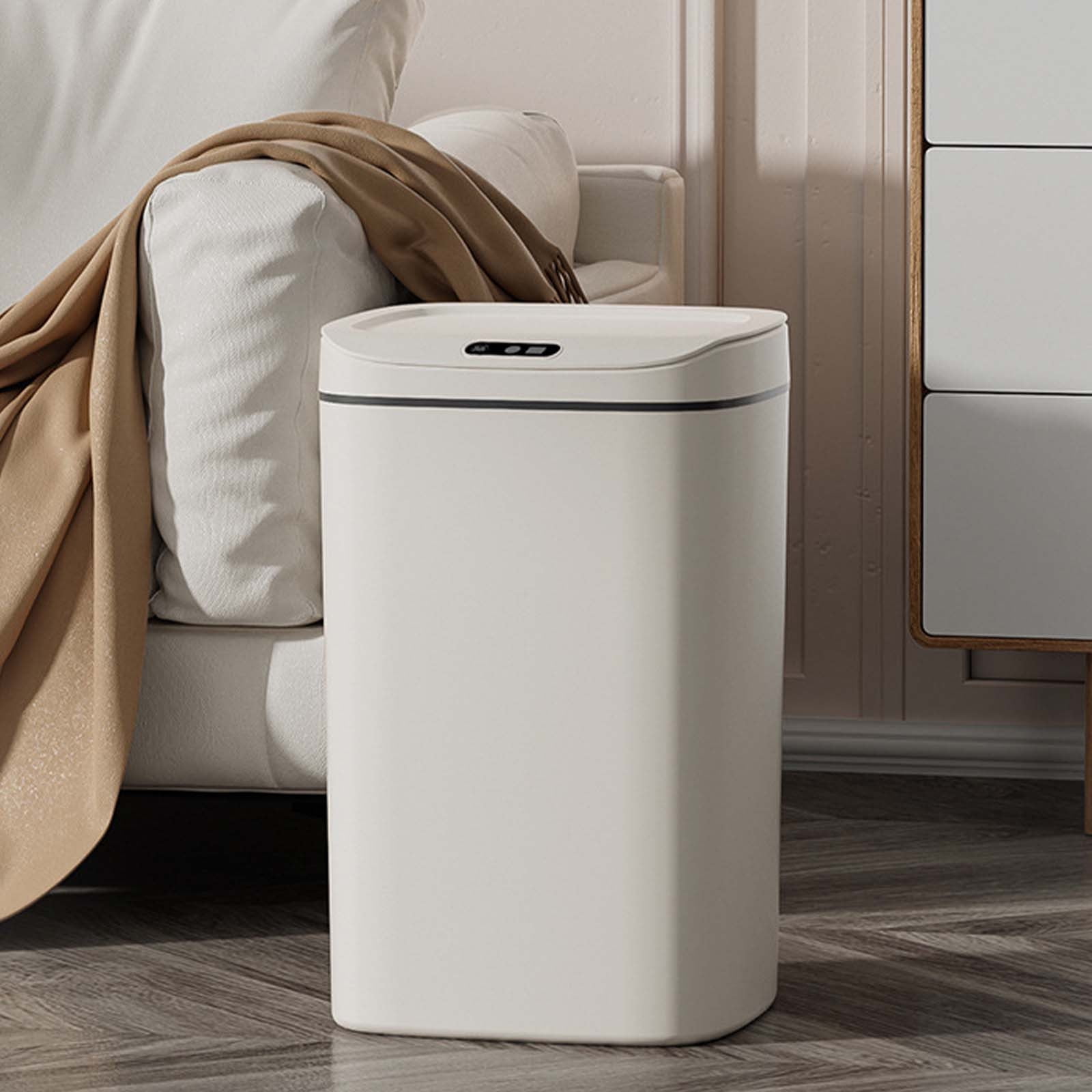 Organizer Bote de Basura Bano Pequeno Sensor de Movimiento 3 Galones Automatico Sin Contacto Blanco