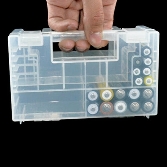 Organizer Box,Craft Storage Organizer,Hard Plastic Clear Case Cover AA/AAA Battery Storage Box Hot,Small Storage Box,Plastic Organizer Box,Storage Case,Bead Organizer Box(White)