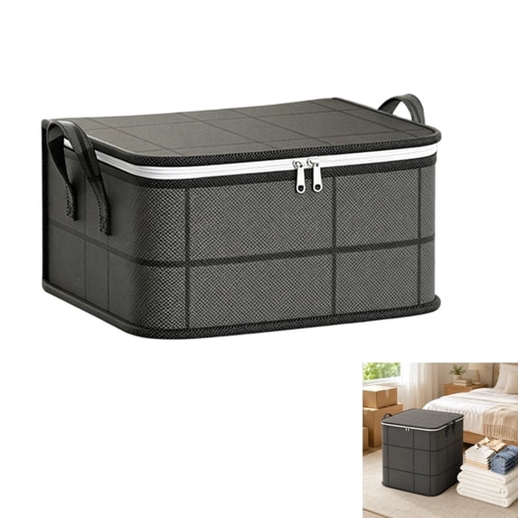 Organizer Dust-Proof Comforter And Bedding Large Zippered Non-Woven Fabric Bag With Handles Spacious Moving Storage Bin Zipper Storage Bags Collapsible Bedding Storage Container,A