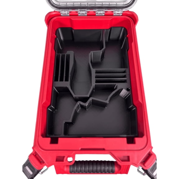 M12 Cut Off Tool Organizer Insert Compatible with Milwaukee 2522 | PETG Storage for Packout 48-22-8435 | Tool & Battery Holder | Made in USA