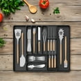 thumbnail image 1 of Organizer for Kitchen Drawers, Expandable Utensil Tray with Removable Knife Block, Adjustable Cutlery and Flatware Holder, Plastic Spoon Forks Holder Storage Divider, 1 of 7