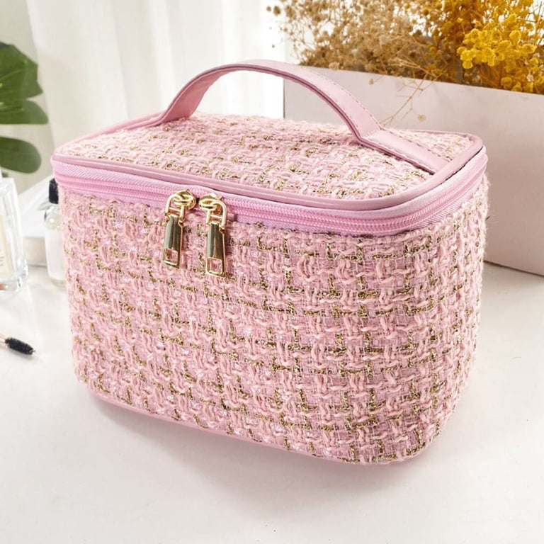 high quality makeup travel bag Ms. Jetsetter Case With Mirror and Travel-Sized Makeup Brushes Meet BELLA High-End Women's Portable Makeup Bag,