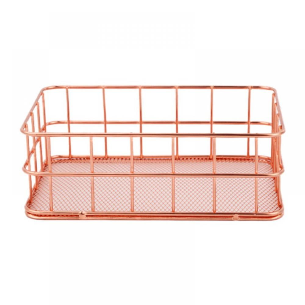 Organizer Metal Wire Mesh Basket Rack for Desktop Clothing Storage ...