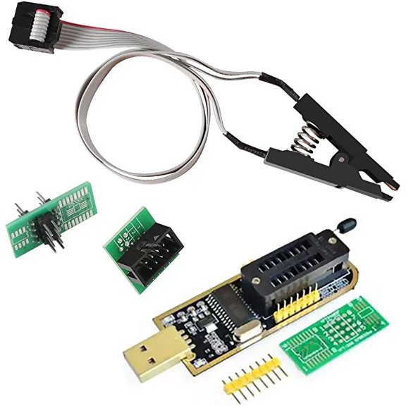 SOIC8 SOP8 Flash Chip IC Test Clips Socket Adpter Programmer BIOS CH341A 24 25 Series EEPROM Flash BIOS USB Programmer Module