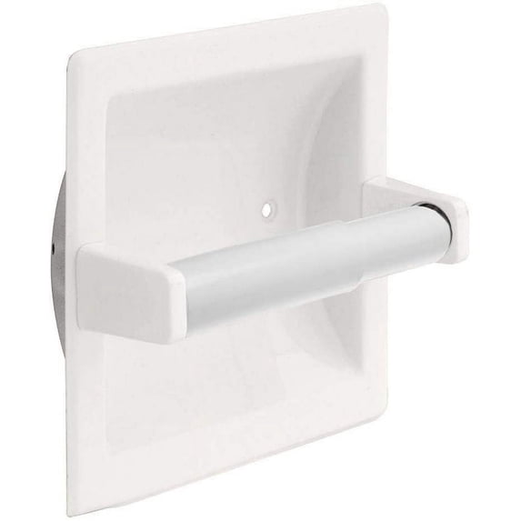Organizer Shelf Maximize Space Rust Resistant White Toilet Paper Holder Retractable Roller Plastic Tissue Dispenser For Bathroom