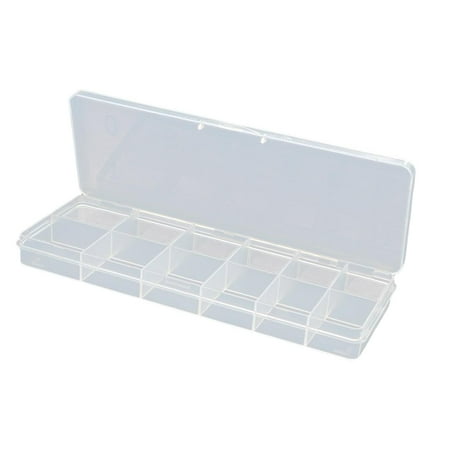 Organizer Storage Box with 12 Space Grids, Empty Container,Nail Art Tools for Glitters Art Crafts Rhinestone Fingernail Transparent