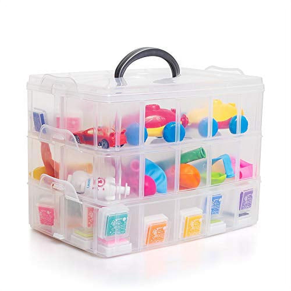 DecorRack 30 Plastic Mini Containers with Lids, 1oz, Craft Storage Containers  for Beads, Glitter … - Storage Bins & Baskets
