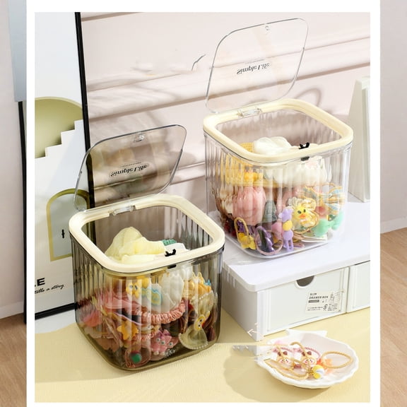 Organizer Storage, Large Clear Plastic Storage Bin with Lid, Accessory Organizer for Bathroom Vanity Countertop, Keep Your Supplies Neat and Organized
