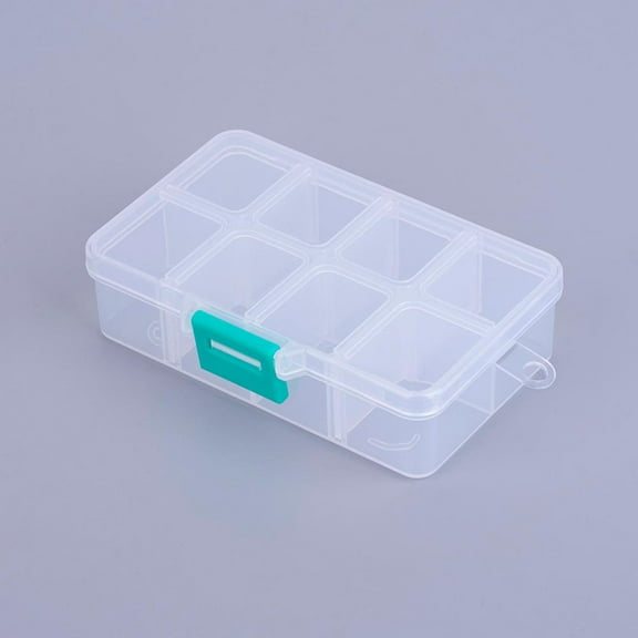 Organizer Storage Plastic Box Adjustable Dividers Boxes Rectangle White 11x7x3cm 1 compartment: 3x2.5cm 8 compartment/box