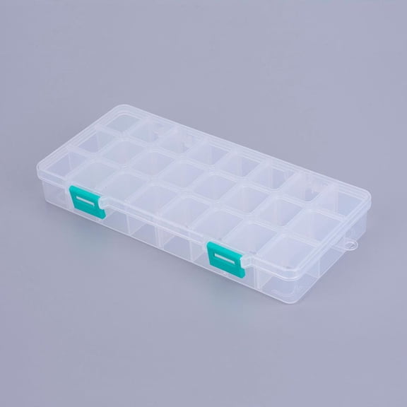 Organizer Storage Plastic Box Adjustable Dividers Boxes Rectangle White 21.8x11x3cm compartment: 3x2.5cm 24 compartment/box