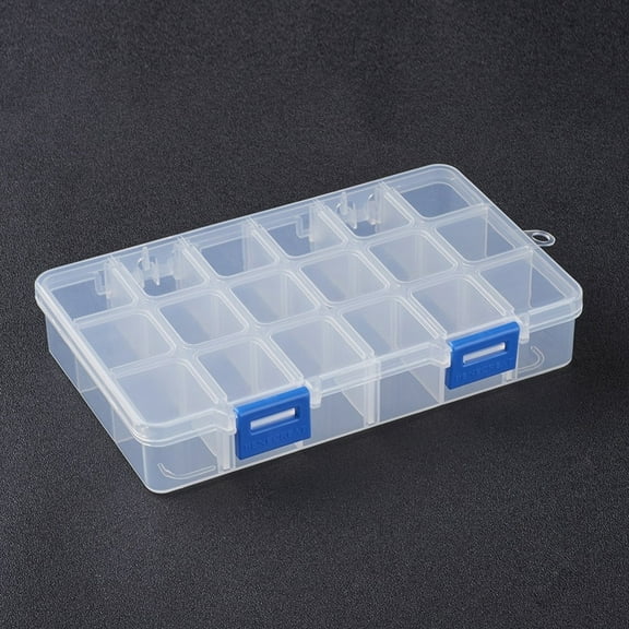 Organizer Storage Plastic boxes Rectangle White 16.5x10.8x3cm compartment: 3x2.5cm 18 compartment/box Plastic