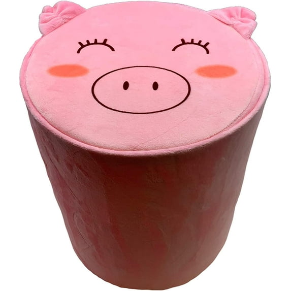 Organizer Storage Stool for Toy and Cloth and Kids Stool (Pig, 12Wx13H)