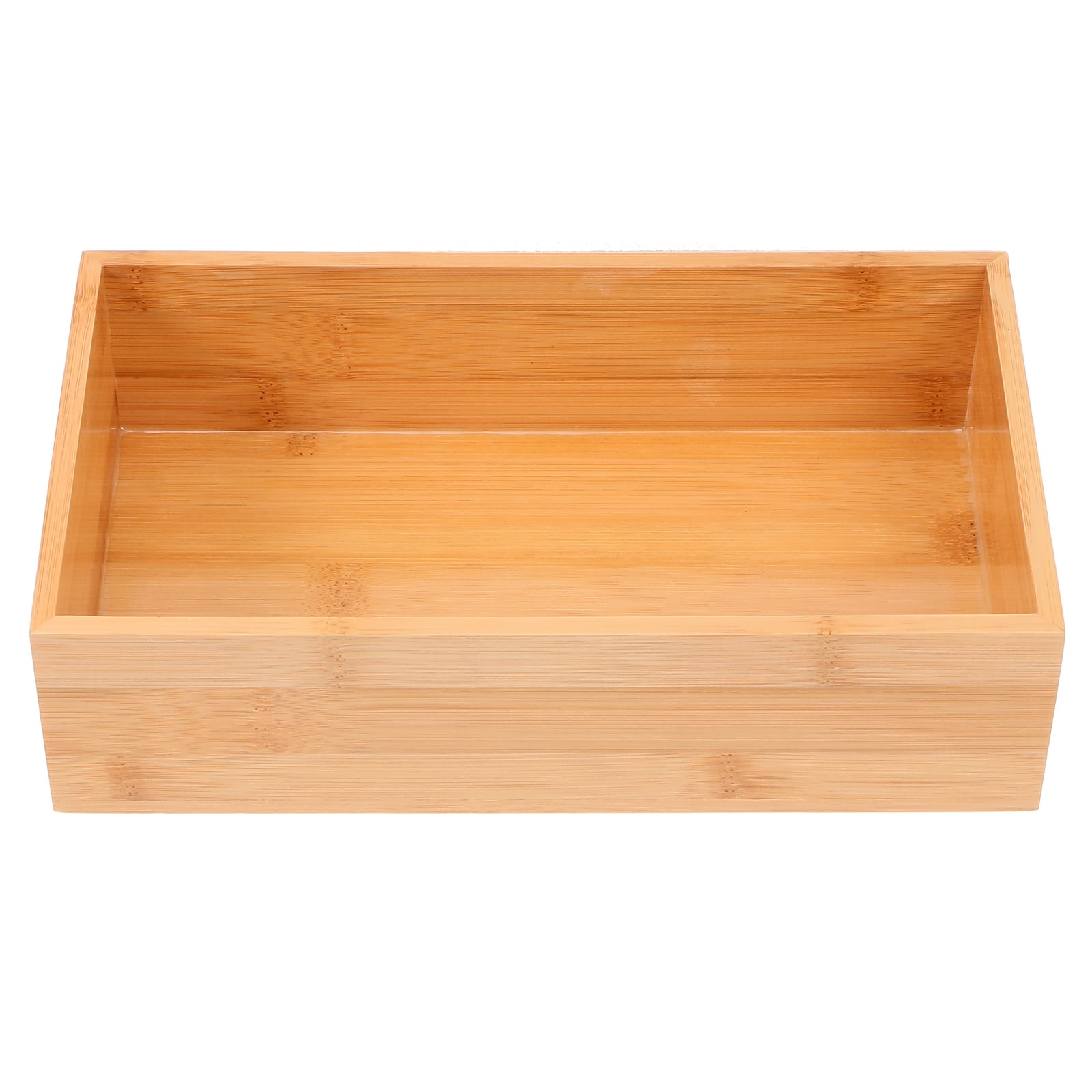 Organizer Storage Tray Box Bamboo Kitchen Cutlery Wood Bin Drawer