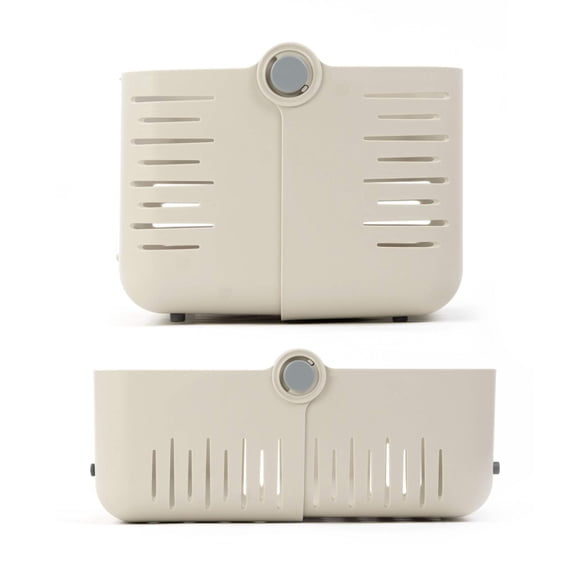 Organizing Essentials Multipurpose Transform Basket – Adjustable Shape Storage Bin with Handle – Cream Plastic Organizer – Convertible Caddy