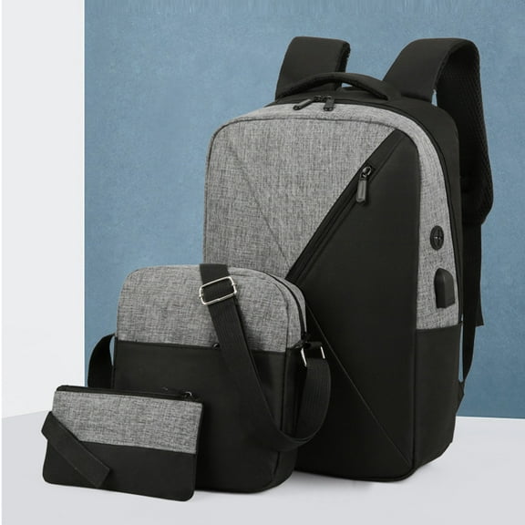 Organizing and Storing - Backpack Three Piece Set, Large Capacity USB Student Backpack, Suitable For School And Outdoor Travel, Computer Bag For Men And Women With Large Capacity Storage Trunks & Bag