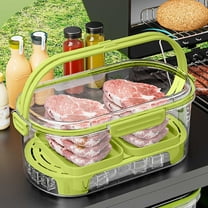 Organizing and Storing - Outdoor Fresh-keeping Box Picnic Camping Food Grade Partitioned Bento Box Basket Sealed Refrigerator Transparent Fruit Storage Box Storage Trunks & Bag