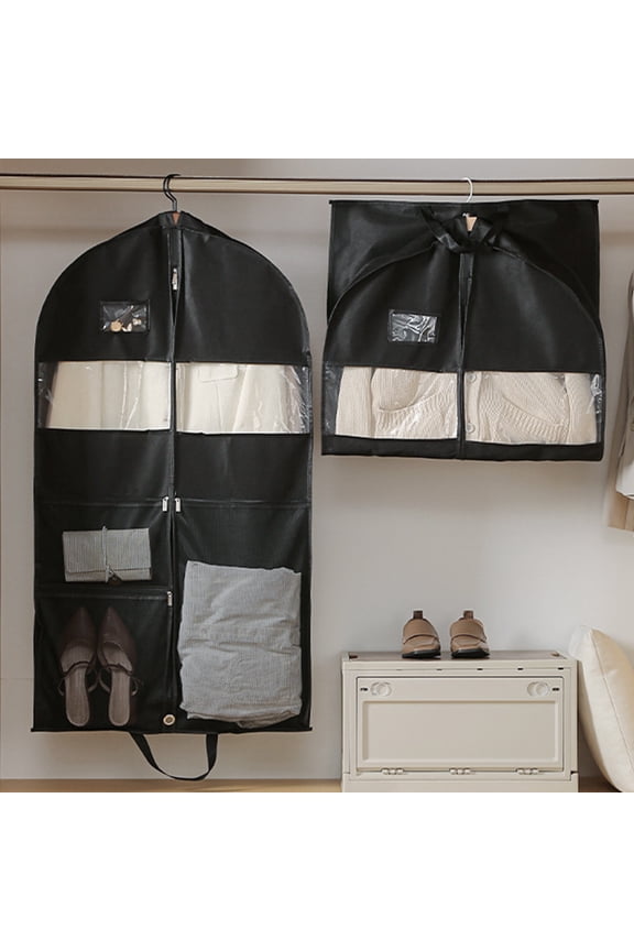 Organizing and Storing - Travel Garment Bag, 45 Inch Hanging Garment Bag With Reversible Zipper And 3 Large Mesh Pockets For Wardrobe Clothes Storage And Travel Garment Bag Clothing & Closet Storage