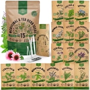 Organo Republic - 15 Medicinal & Tea Herb Seeds Varieties - 6,420+ Non GMO Heirloom Garden Seeds