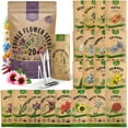 thumbnail image 1 of Organo Republic - 20 Edible Flower Seeds Varieties - 7,000+ Non GMO Heirloom Garden Seeds, 1 of 5