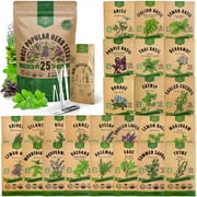 Organo Republic - 25 Most Popular Herb Seeds Varieties - 11,700+ Non GMO Heirloom Garden Seeds