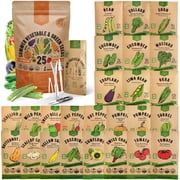 Organo Republic - 25 Summer Vegetable & Greens Seeds Varieties - 6,510+ Non GMO Heirloom Garden Seeds