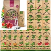 Organo Republic - 25 Vegetable Seeds Varieties - 16,850+ Non GMO Heirloom Garden Seeds For Planting