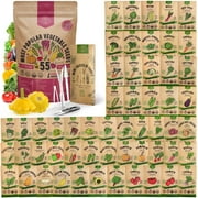 Organo Republic - 55 Vegetable Seeds Varieties - 35,600+ Non GMO Heirloom Garden Seeds For Planting