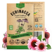 Organo Republic Echinacea Seeds 5.5 g   1,000 Non GMO Heirloom Echinacea Purpurea Seeds   Indoor and Outdoor Herb Seed Packet for Home Garden, Tea & Medicinal Planting