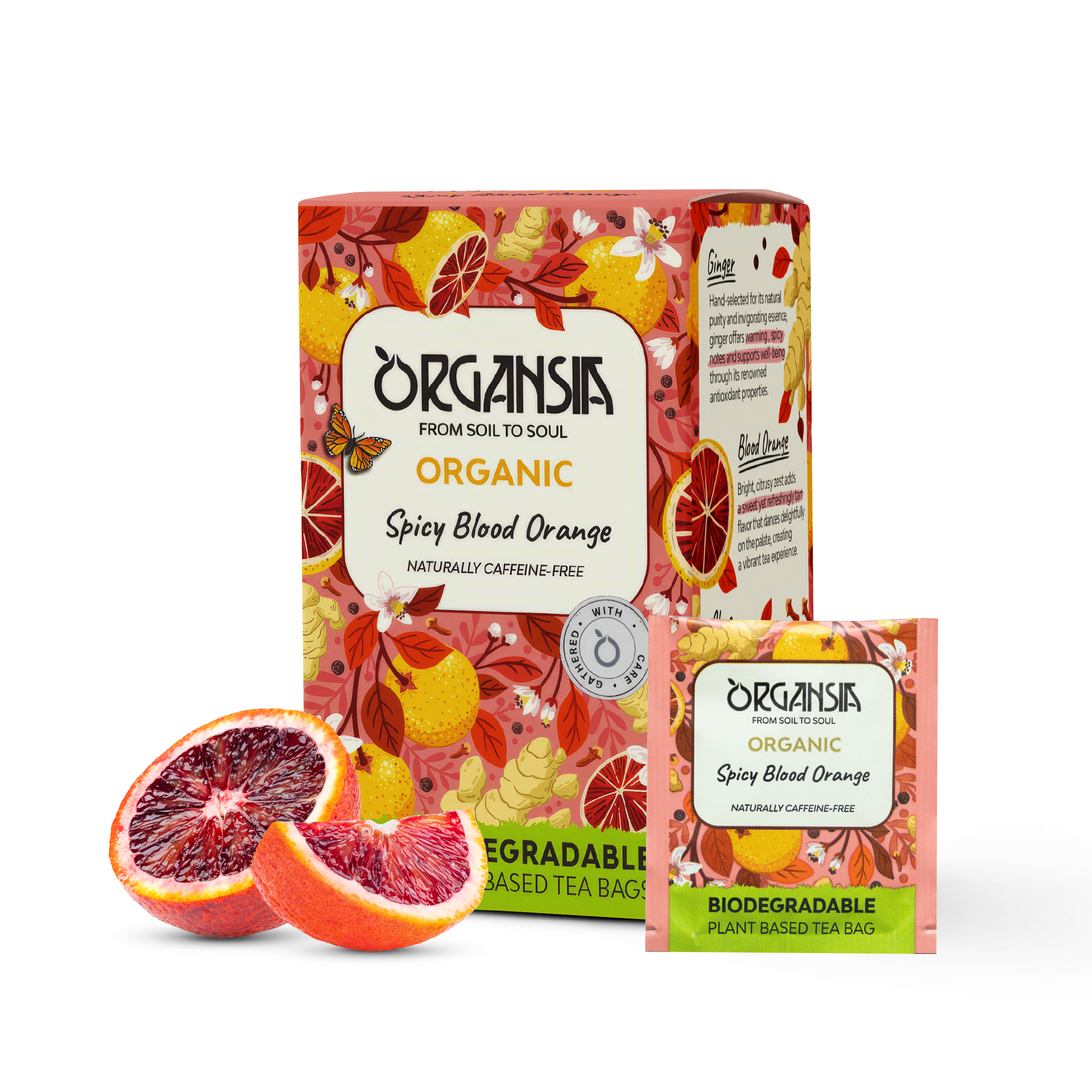 Organsafe Tea Organsia Herbal Tea - Spicy Blood Orange - Certified Organic - Caffeine ...