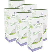 Organyc 100% Certified Organic Cotton Everyday Panty Liner - Flat, Light Flow, Light Plus, 24 Count (Pack of 6)