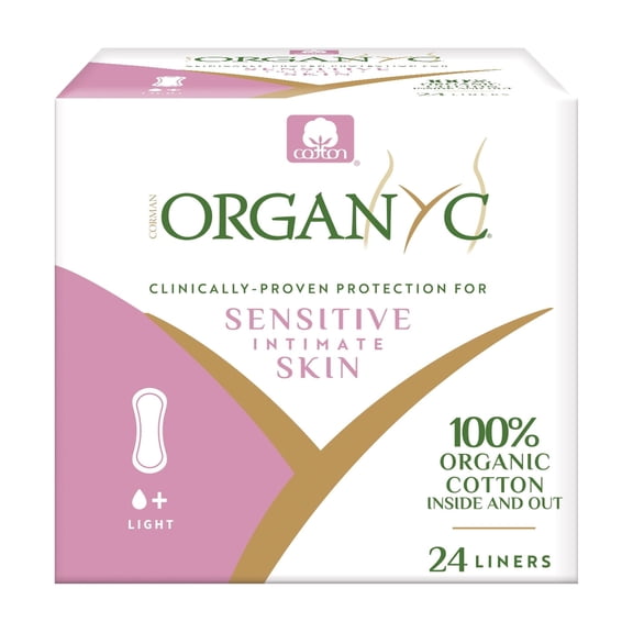 Corman Organyc Certified Organic Cotton Panty Liners, Light Flow, 24 Count