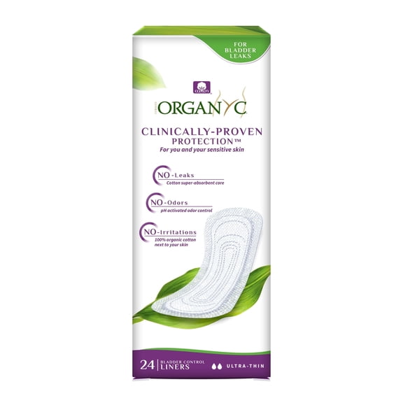 Corman Organyc Cotton Light Incontinence Pantiliners, Certified Organic, 24 Count