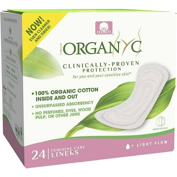Organyc Panty Liners Folded 24 Pieces (Pack Of 12)