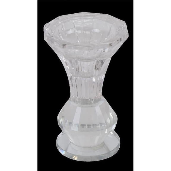 Organza 4781 3 in. Crystal Candlestick with Mirror Base