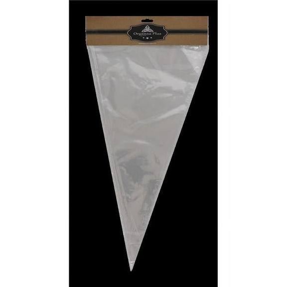 Organza 6202 10 x 18 in. Clear Triangle Cellophane Bags - Pack of 25