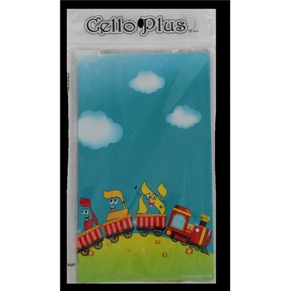 Organza 6302 Aleph Bais Train Cellophane Bags - Pack of 25