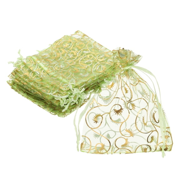 Organza Bags, 50Pcs 2.8x3.5 Inch Candy Bags with Drawstring Jewelry Gift Bags for Party Favor, Fruit Green