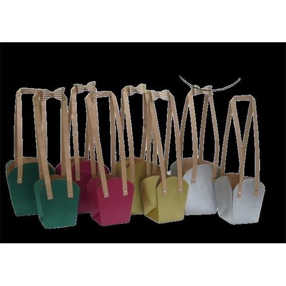 Organza Cardboard Bag with Long Handles for Kids - Silver