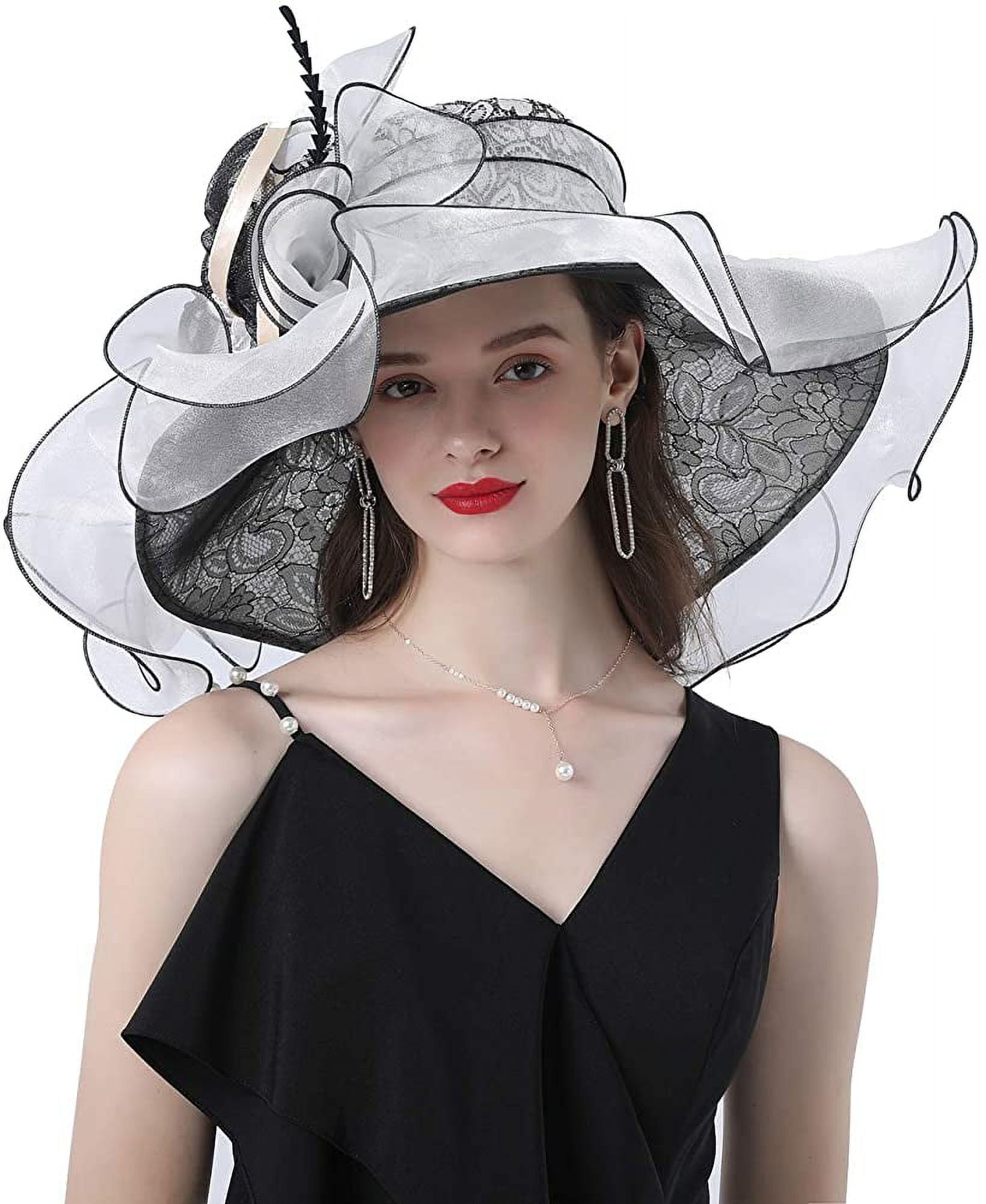 Organza Church Fascinator Wedding Tea Party Derby Hats for 