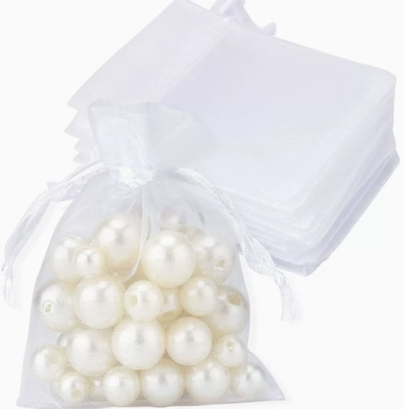 Organza Drawstring Bags, 100 Pack 6x9 Inch Gift Bags with Satin Drawstring, Bulk Organza Favor Bags for Wedding Candy, Jewelry, Party Favors, and Gift Wrapping