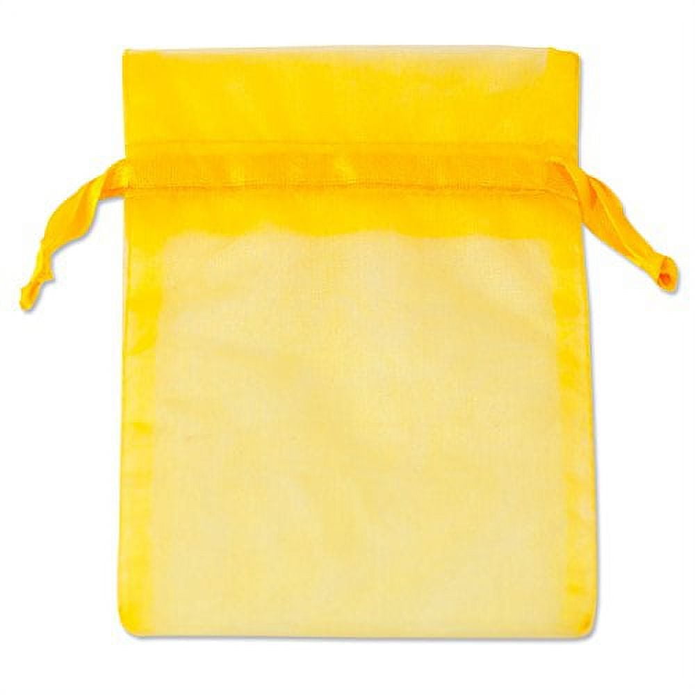 Organza Drawstring Bags 3x4 Yellow (Package of 10)