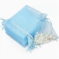 thumbnail image 1 of Organza Drawstring Gift Bags - Sheer Pouches for Weddings, Birthdays, and Party Favors - Reusable, Translucent Fabric, Perfect for Candy, Jewelry, and DIY Packaging,Blue A, 1 of 5