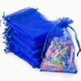 thumbnail image 1 of Organza Drawstring Gift Bags - Sheer Pouches for Weddings, Birthdays, and Party Favors - Reusable, Translucent Fabric, Perfect for Candy, Jewelry, and DIY Packaging,Blue, 1 of 5