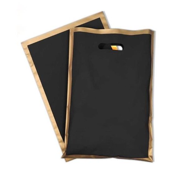 Organza 6116- 11 Elegant Black Bag with 50 PP Gold Frame - Small