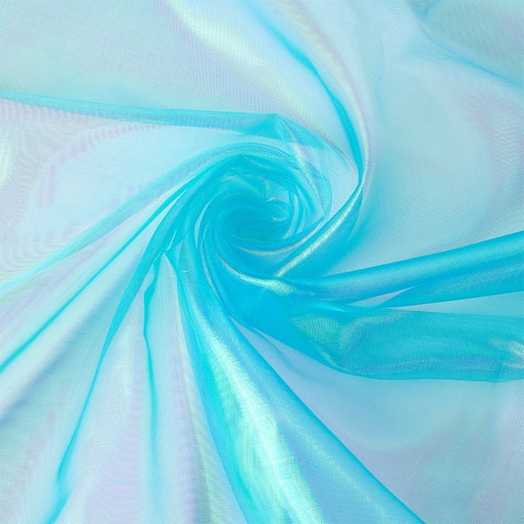 Organza Fabric 1.6x3.3 Yards Long Bridal Solid Organza Fabric Magic Gradient Organza Polyester Fabric Iridescent Holographic Gauze Fabric for Dress Performance Stage Deep Sky Blue DIY Deep Sky Blue