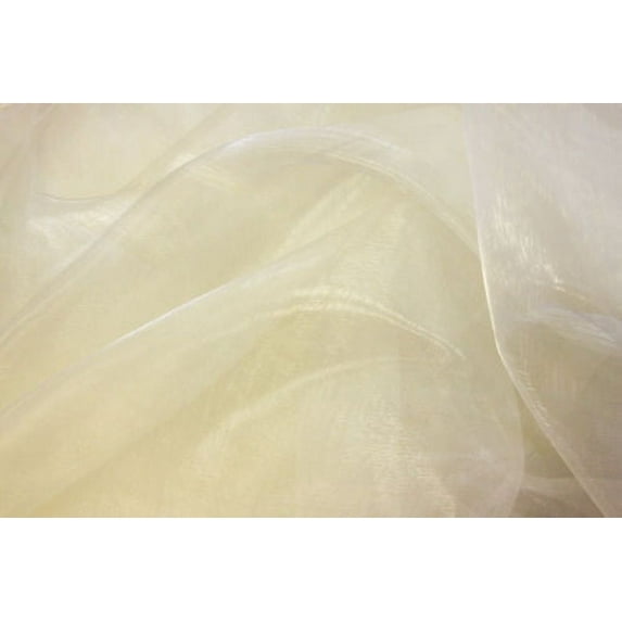 Organza Fabric Roll 60" Wide Quality Sheer Draping Crafts Wedding Fabric By Yard", (Color: Ivory - Square Size: 200 Yards)