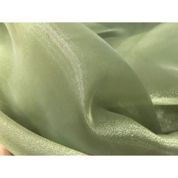 Organza Fabric Roll 60" Wide Quality Sheer Draping Crafts Wedding Fabric By Yard", (Color: Sage - Square Size: 50 Yards)
